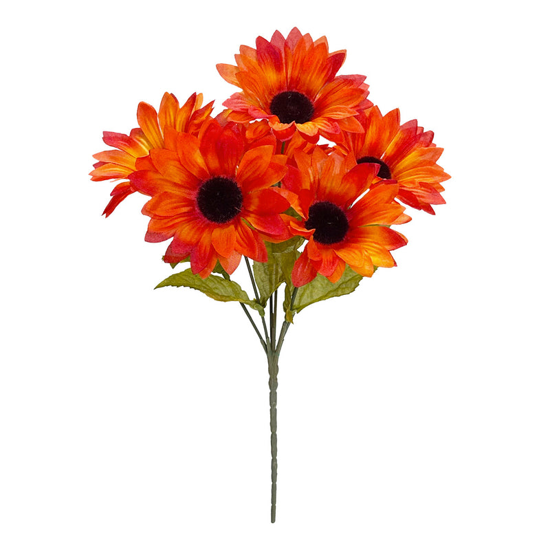 Sunflower Silk Flower Bouquet - 12" Tall with 6 Stems (3.5" Flower Heads), Fall Home Decor, Wedding Centerpieces, DIY Floral Arrangements