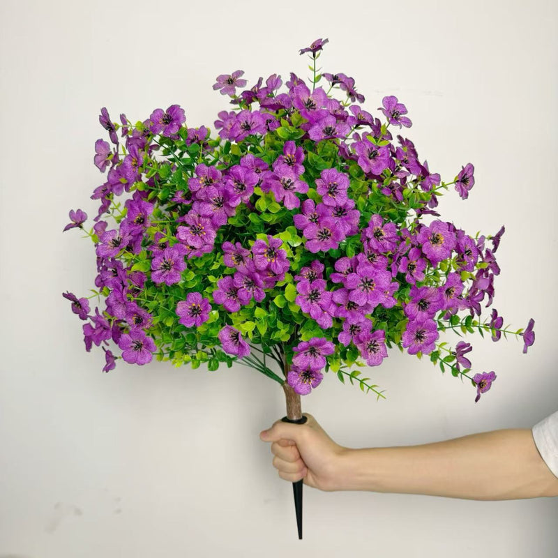 Artificial Violet Flowers - 14" Plastic Stems for Weddings, Outdoor Decor & Home Arrangements - Bulk Discounts Available