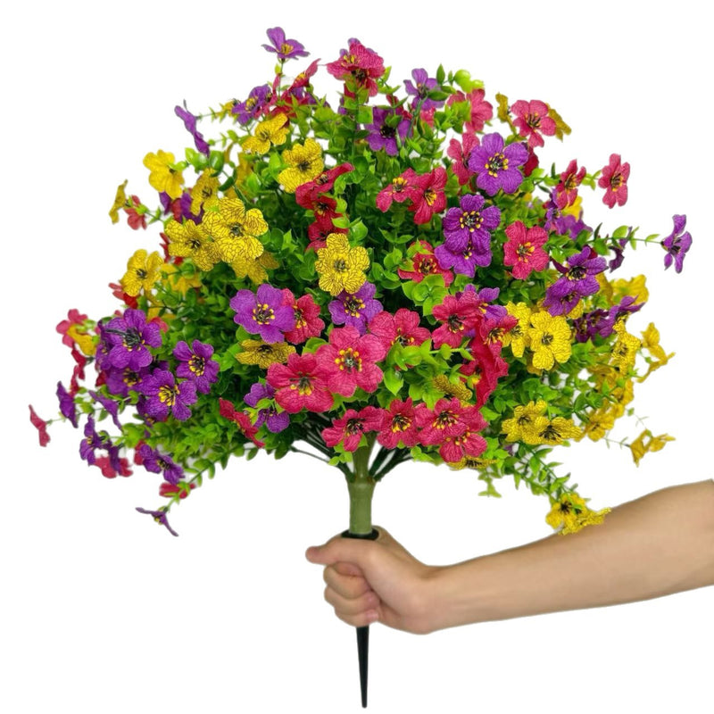 Artificial Violet Flowers - 14" Plastic Stems for Weddings, Outdoor Decor & Home Arrangements - Bulk Discounts Available