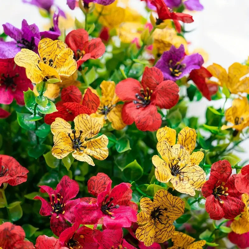 Artificial Violet Flowers - 14" Plastic Stems for Weddings, Outdoor Decor & Home Arrangements - Bulk Discounts Available