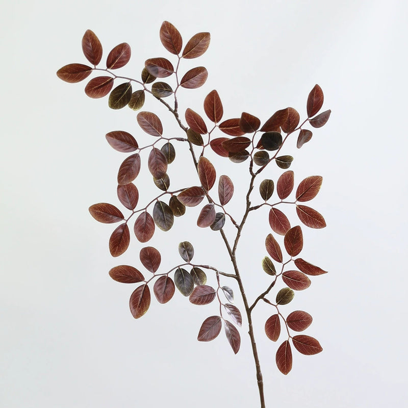 Artificial Crape Myrtle Leaves, 31" Long, 13" Wide, Green/Burgundy/Orange-Red, Indoor Decor, Wedding Arrangements, Bulk Discounts