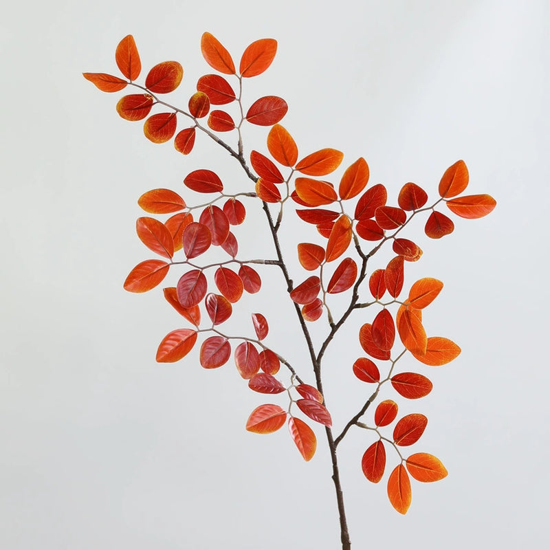 Artificial Crape Myrtle Leaves, 31" Long, 13" Wide, Green/Burgundy/Orange-Red, Indoor Decor, Wedding Arrangements, Bulk Discounts