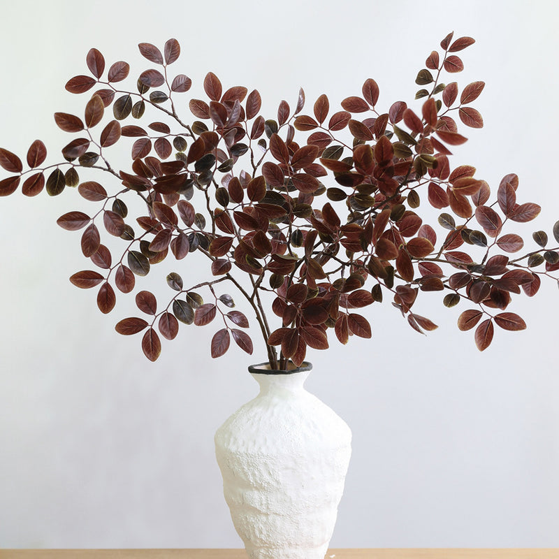 Artificial Crape Myrtle Leaves, 31" Long, 13" Wide, Green/Burgundy/Orange-Red, Indoor Decor, Wedding Arrangements, Bulk Discounts