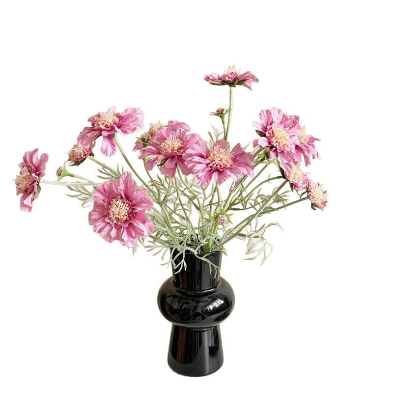 Scabiosa Artificial Flowers (Set of 4 Stems) - 24" Realistic Faux Blooms for Wedding Centerpieces, Home Decor & Event Styling, Bendable Stems for Custom Arrangements