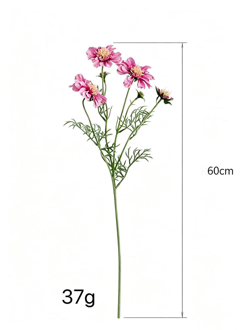 Scabiosa Artificial Flowers (Set of 4 Stems) - 24" Realistic Faux Blooms for Wedding Centerpieces, Home Decor & Event Styling, Bendable Stems for Custom Arrangements