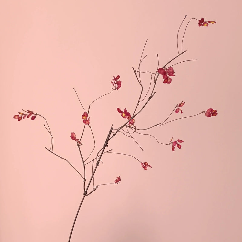 59" Red Maple Leaf Artificial Branches, Bendable Stems for Vase Arrangements, Home Decor, Wedding & Event Styling
