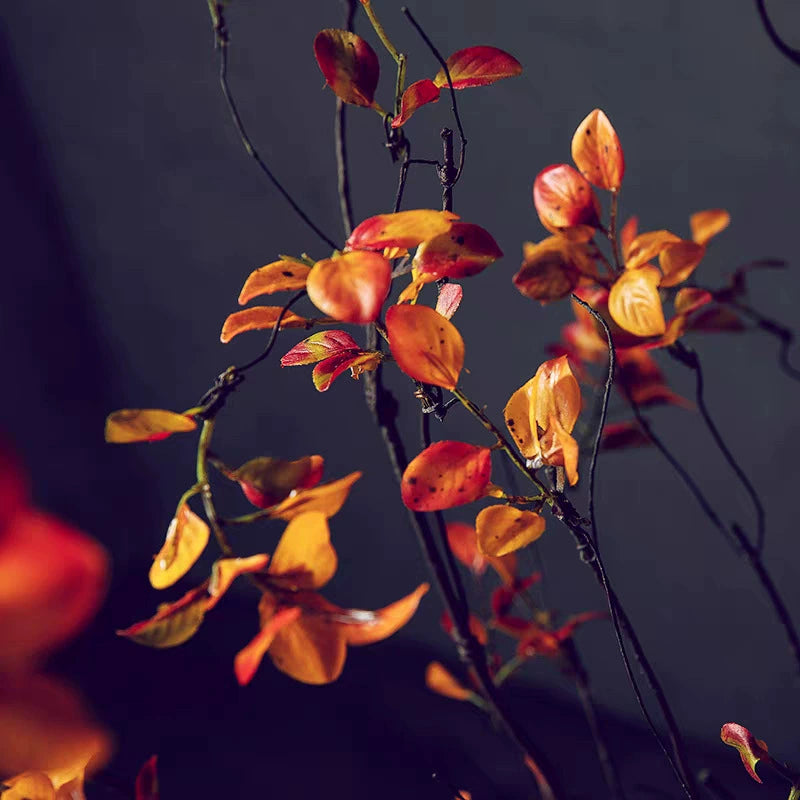 59" Red Maple Leaf Artificial Branches, Bendable Stems for Vase Arrangements, Home Decor, Wedding & Event Styling
