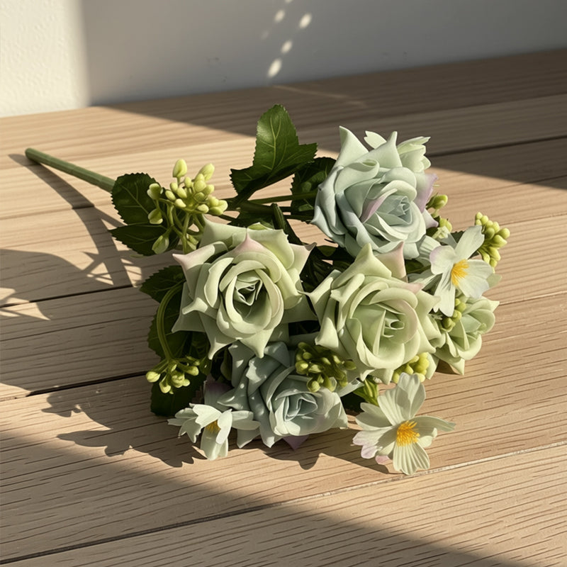 Realistic Artificial Rose Stems, 11" Faux Roses with Bendable Stems for Wedding Centerpieces, Home Decor, Restaurant Table Arrangements