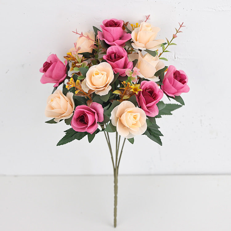 Silk Mini Rose Stems - 14" Artificial Roses, 12 Blooms per Stem, Wedding & Home Decor, Vase Fillers, DIY Floral Arrangements