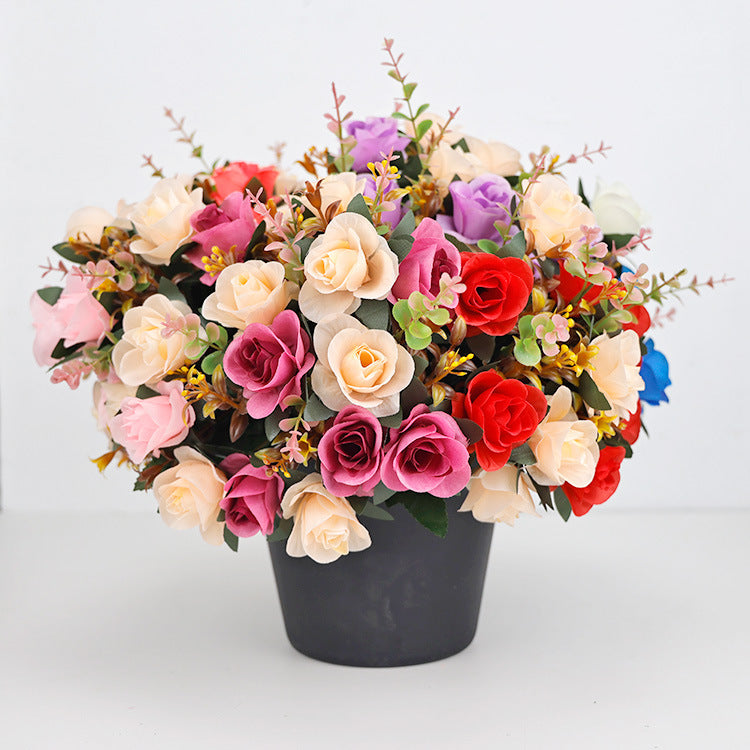 Silk Mini Rose Stems - 14" Artificial Roses, 12 Blooms per Stem, Wedding & Home Decor, Vase Fillers, DIY Floral Arrangements