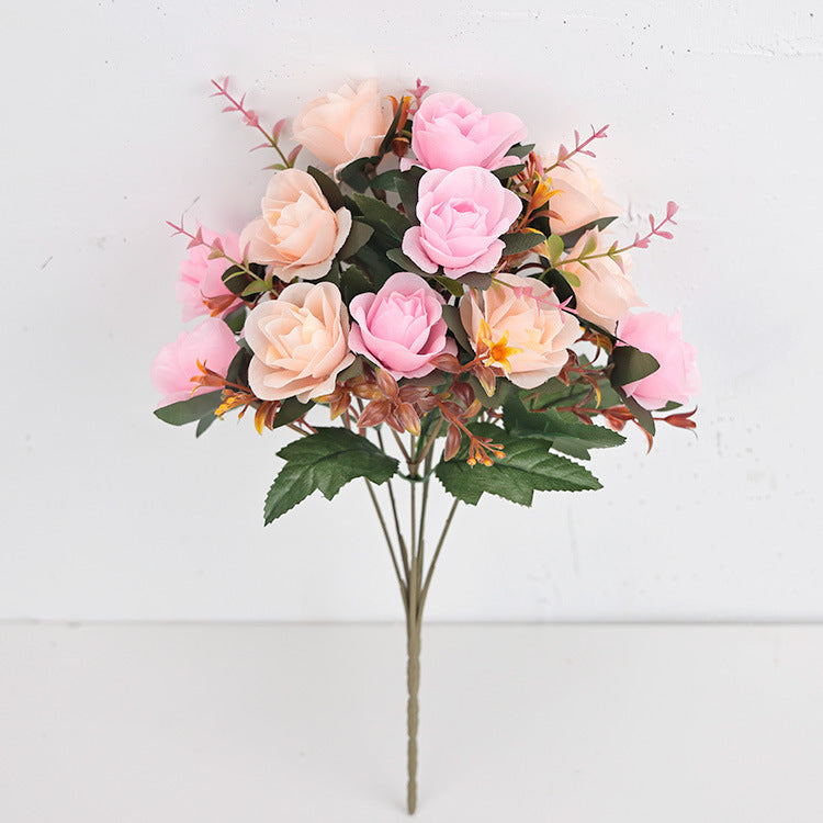 Silk Mini Rose Stems - 14" Artificial Roses, 12 Blooms per Stem, Wedding & Home Decor, Vase Fillers, DIY Floral Arrangements