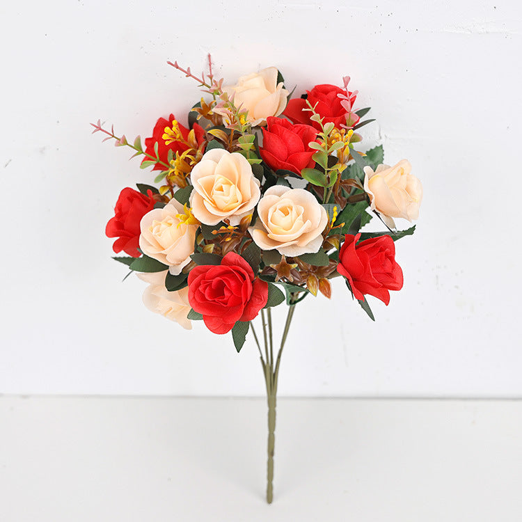Silk Mini Rose Stems - 14" Artificial Roses, 12 Blooms per Stem, Wedding & Home Decor, Vase Fillers, DIY Floral Arrangements