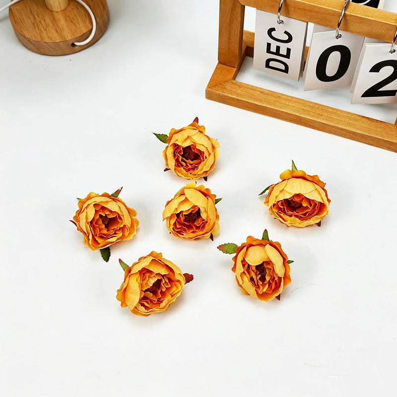Silk Peony & Rose Flowers - 2" Wide Realistic DIY Wedding Bouquets, Home Decor, Centerpieces (10-Pack)