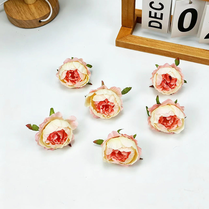 Silk Peony & Rose Flowers - 2" Wide Realistic DIY Wedding Bouquets, Home Decor, Centerpieces (10-Pack)