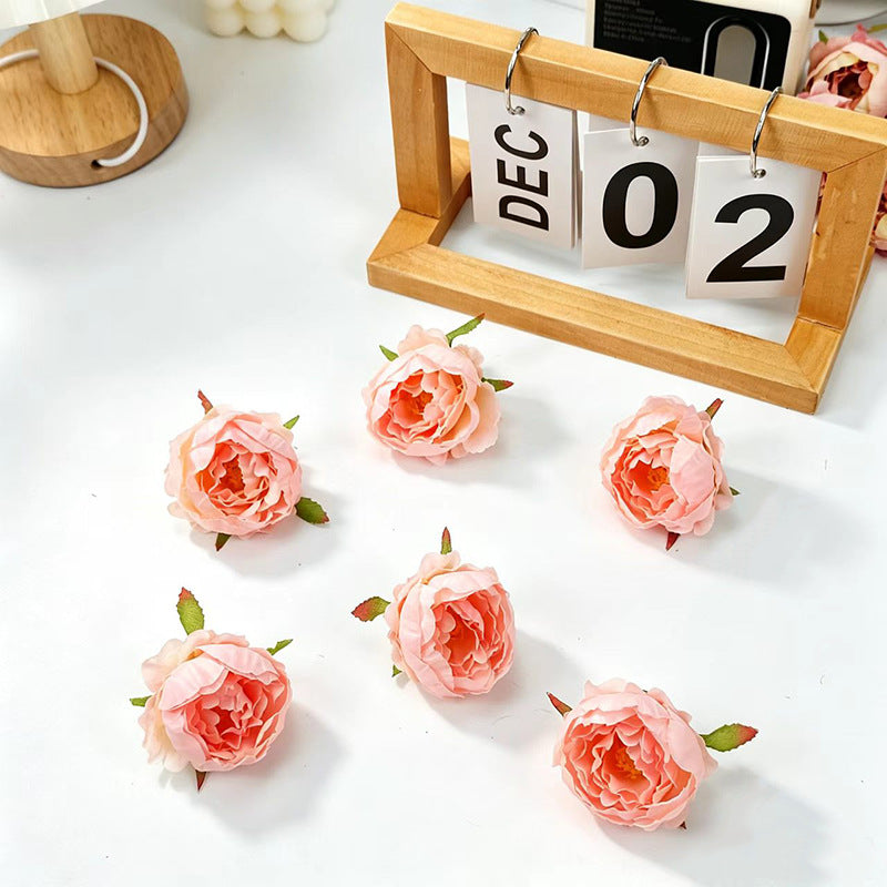 Silk Peony & Rose Flowers - 2" Wide Realistic DIY Wedding Bouquets, Home Decor, Centerpieces (10-Pack)