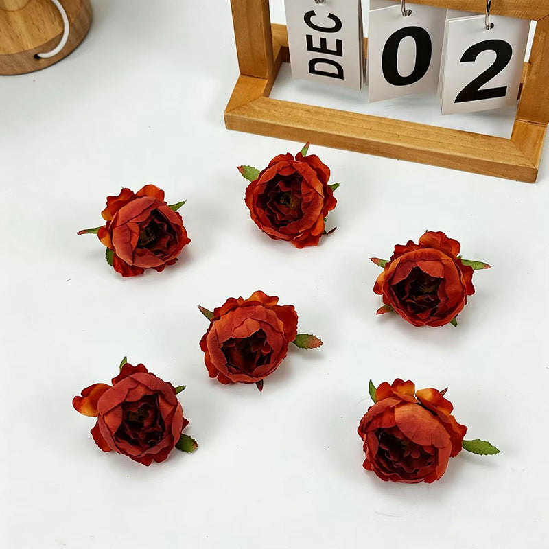 Silk Peony & Rose Flowers - 2" Wide Realistic DIY Wedding Bouquets, Home Decor, Centerpieces (10-Pack)