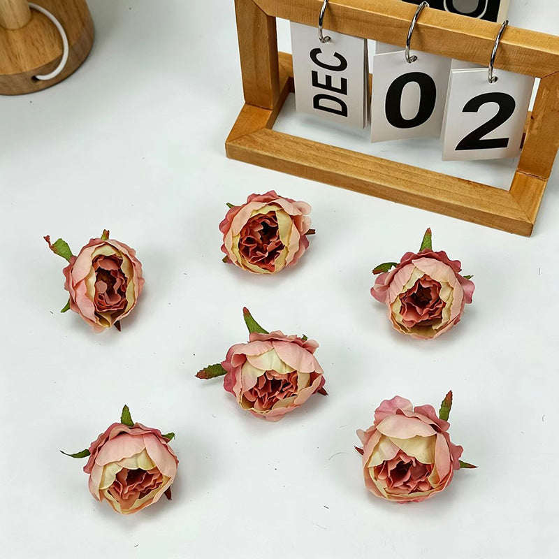 Silk Peony & Rose Flowers - 2" Wide Realistic DIY Wedding Bouquets, Home Decor, Centerpieces (10-Pack)
