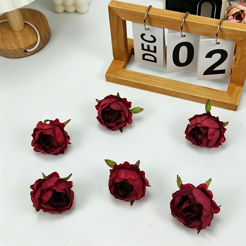 Silk Peony & Rose Flowers - 2" Wide Realistic DIY Wedding Bouquets, Home Decor, Centerpieces (10-Pack)