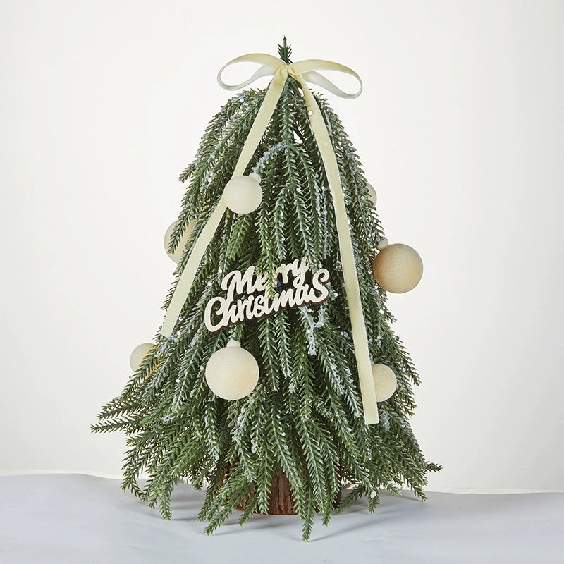 Mini Pine Christmas Tree Decoration, 15" Tall, 8" Wide, Perfect for Holiday Home Decor, Weddings, and Tabletop Displays