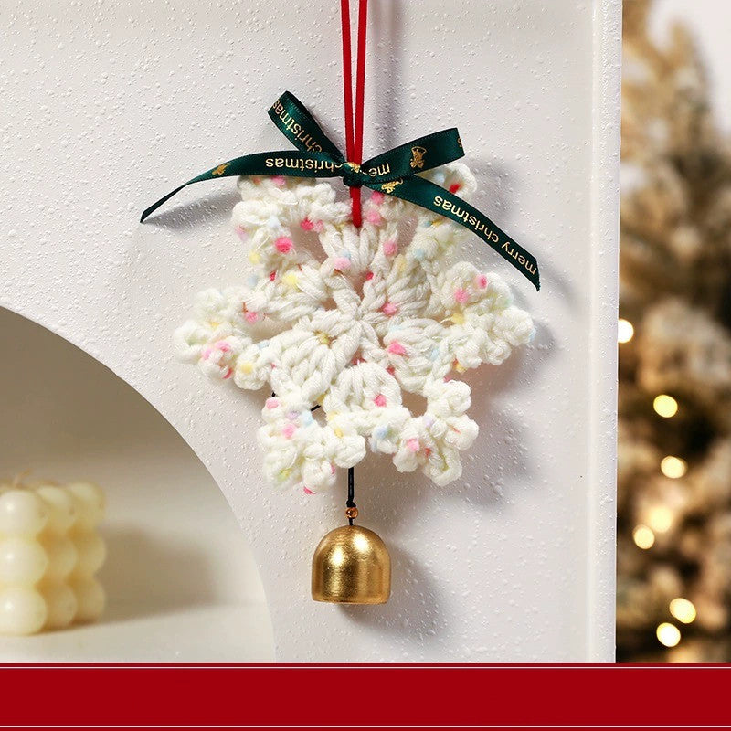 Handmade Felt Snowflake Ornaments, 6.5" Christmas Tree Decor, Set of 5, Festive Holiday Party & Home Decor