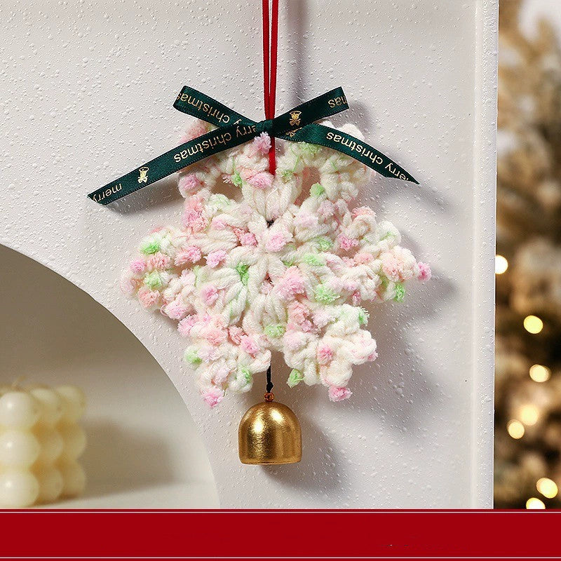Handmade Felt Snowflake Ornaments, 6.5" Christmas Tree Decor, Set of 5, Festive Holiday Party & Home Decor