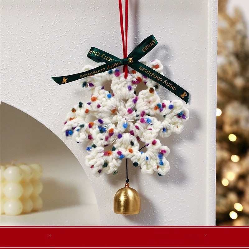Handmade Felt Snowflake Ornaments, 6.5" Christmas Tree Decor, Set of 5, Festive Holiday Party & Home Decor