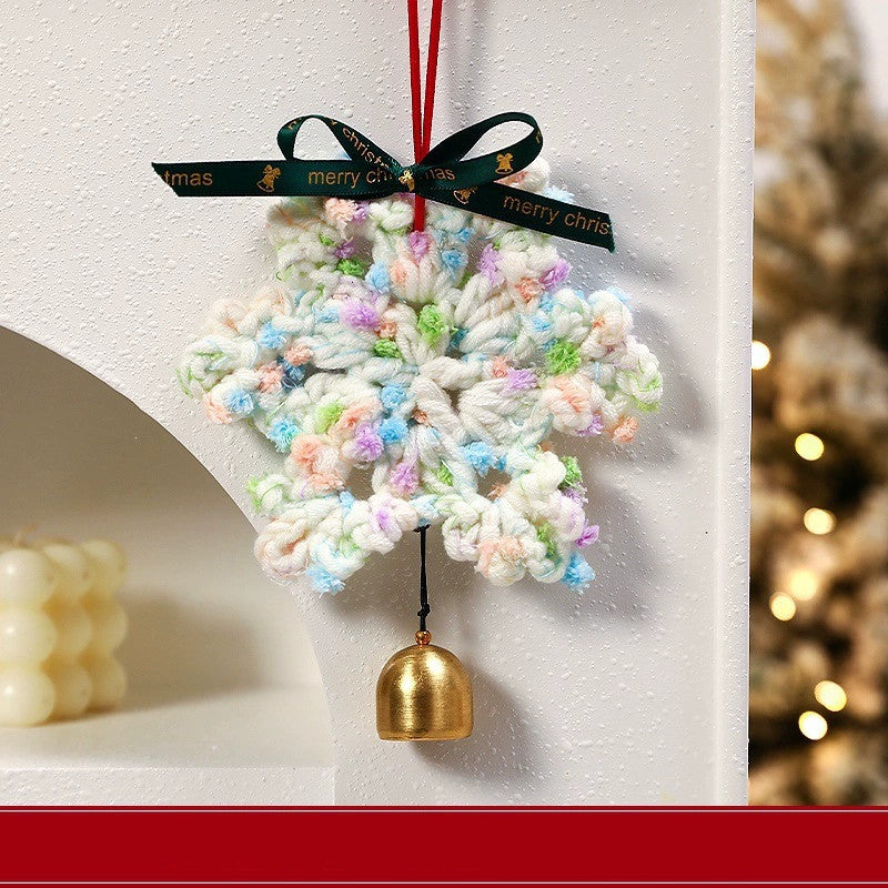 Handmade Felt Snowflake Ornaments, 6.5" Christmas Tree Decor, Set of 5, Festive Holiday Party & Home Decor