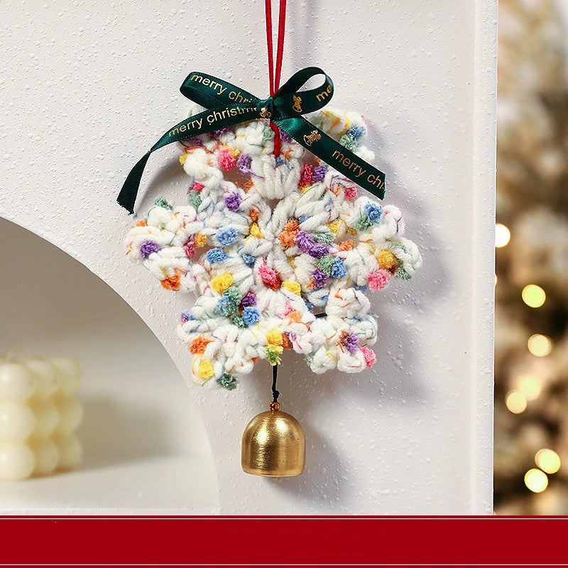 Handmade Felt Snowflake Ornaments, 6.5" Christmas Tree Decor, Set of 5, Festive Holiday Party & Home Decor