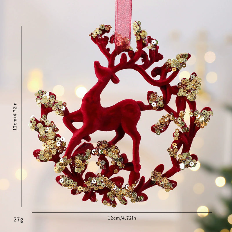 Red Velvet Snowflake Christmas Ornament, Elegant Holiday Decor, Perfect for Trees, Mantels, and Festive Displays