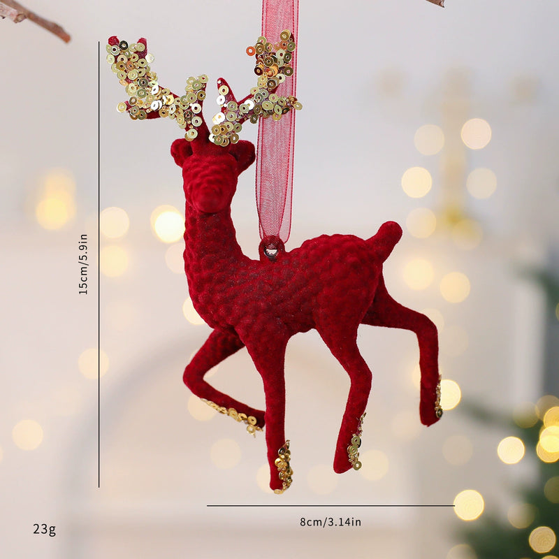Red Velvet Snowflake Christmas Ornament, Elegant Holiday Decor, Perfect for Trees, Mantels, and Festive Displays