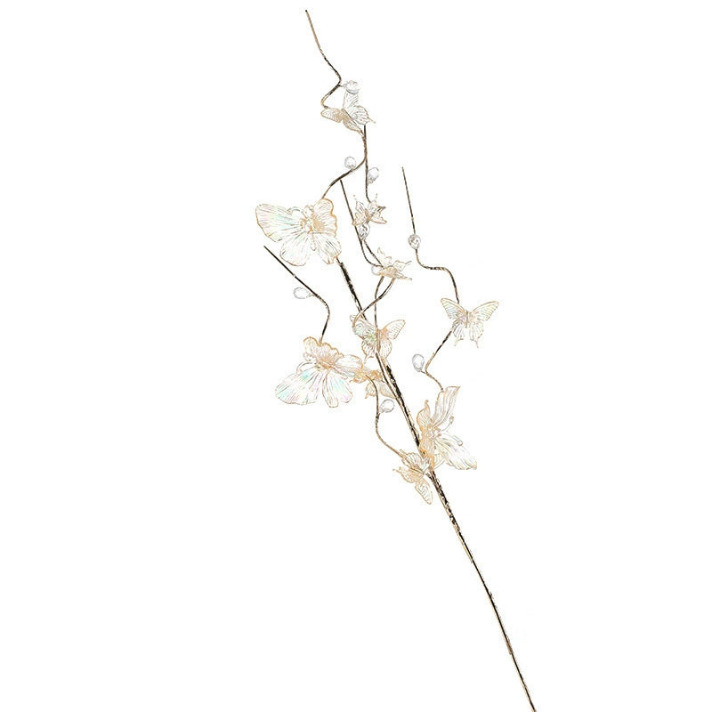 Christmas Crystal Garland with Transparent Butterfly & Pearl Beads, 4 Styles, Christmas Tree & Wreath Decoration