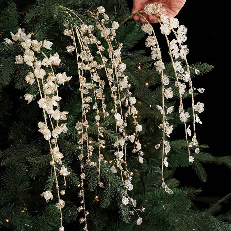 White Crystal Acrylic Christmas Tree Stems, Set of 7 Styles, Holiday Decor for Home, Weddings & Parties