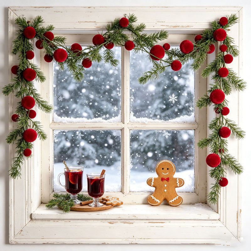 Set of 2 Artificial Pine & Berry Garland Vines, 71" Length, Christmas Decor for Fireplace, Windows, Holiday Parties