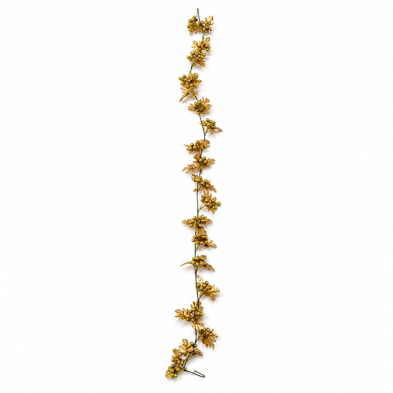 Golden Artificial Vine Garland, 71" Long, Festive Decor for Holidays, Weddings, Windows, and Walls