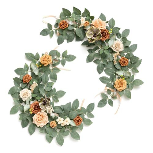 Artificial Rose Vine Garland, 24" Long, Realistic Silk Roses for Wedding Arch Decor, Table Centerpieces, Party & Event Styling