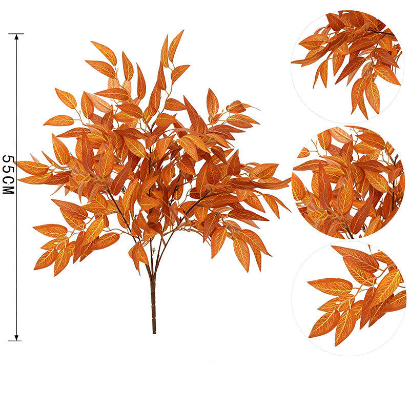 Artificial Maple Leaf Bush, 20" Tall, Realistic Faux Fall Foliage for Home Decor, Wedding Arrangements, and Seasonal Displays