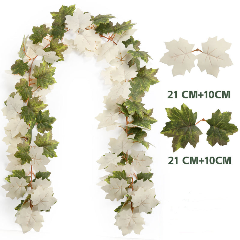 Autumn Maple Leaf Vine Garland, 69" Artificial Foliage for Seasonal Decor, Wedding Backdrops, and Home Accents