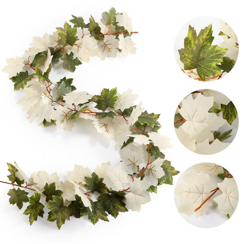 Autumn Maple Leaf Vine Garland, 69" Artificial Foliage for Seasonal Decor, Wedding Backdrops, and Home Accents