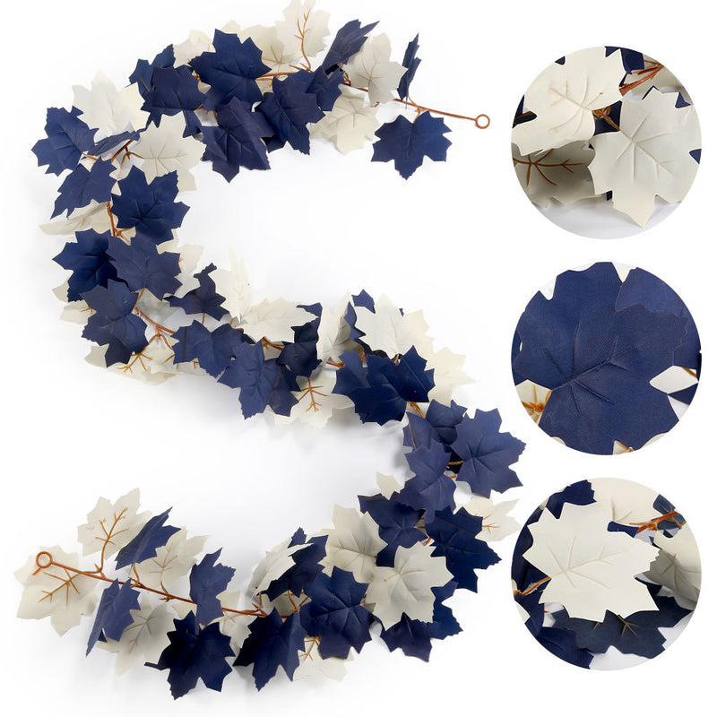 Autumn Maple Leaf Vine Garland, 69" Artificial Foliage for Seasonal Decor, Wedding Backdrops, and Home Accents