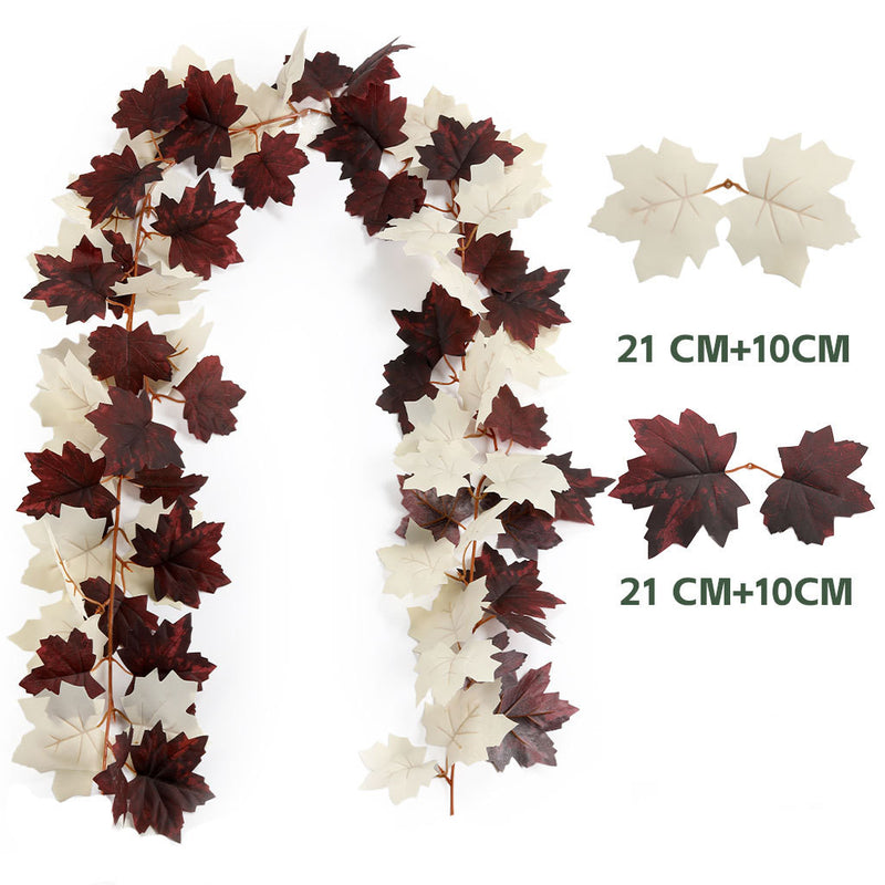 Autumn Maple Leaf Vine Garland, 69" Artificial Foliage for Seasonal Decor, Wedding Backdrops, and Home Accents
