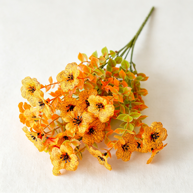 Artificial Eucalyptus Violet Bush, 14" Fall-Themed Faux Florals for Thanksgiving, Halloween, Christmas, Weddings, and Home Decor