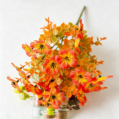 Artificial Eucalyptus Violet Bush, 14" Fall-Themed Faux Florals for Thanksgiving, Halloween, Christmas, Weddings, and Home Decor