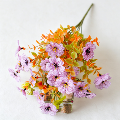 Artificial Eucalyptus Violet Bush, 14" Fall-Themed Faux Florals for Thanksgiving, Halloween, Christmas, Weddings, and Home Decor
