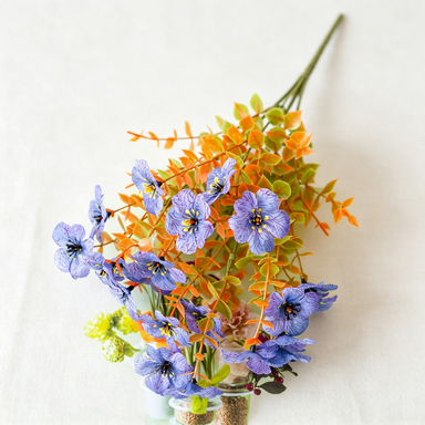 Artificial Eucalyptus Violet Bush, 14" Fall-Themed Faux Florals for Thanksgiving, Halloween, Christmas, Weddings, and Home Decor