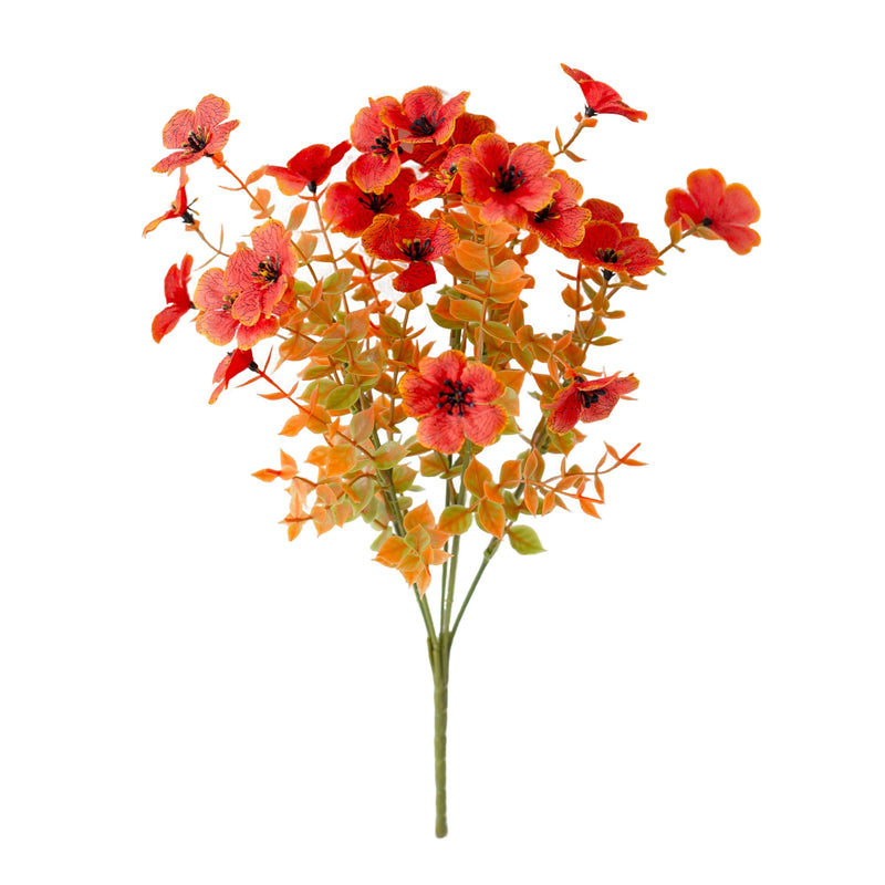 Artificial Eucalyptus Violet Bush, 14" Fall-Themed Faux Florals for Thanksgiving, Halloween, Christmas, Weddings, and Home Decor