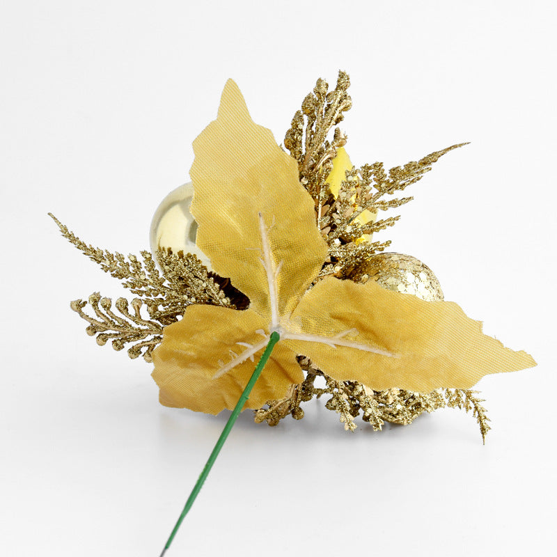 Artificial Spruce Pinecone Christmas Picks, 8" Holiday Greenery Stems with Gold Red Berries, DIY Xmas Decor for Centerpieces, Wreaths, Vases