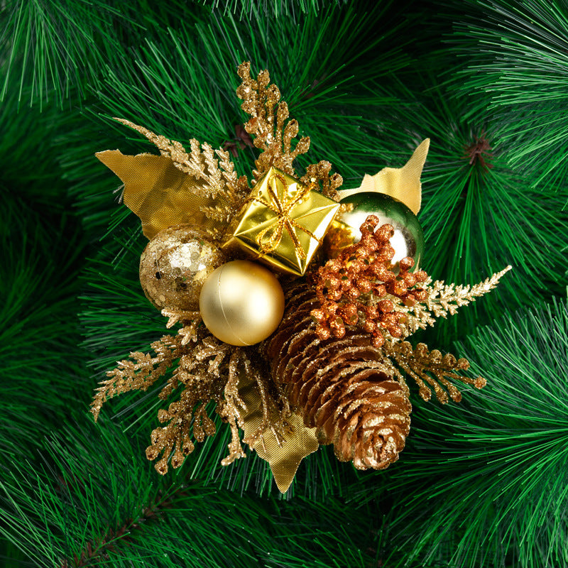 Artificial Spruce Pinecone Christmas Picks, 8" Holiday Greenery Stems with Gold Red Berries, DIY Xmas Decor for Centerpieces, Wreaths, Vases