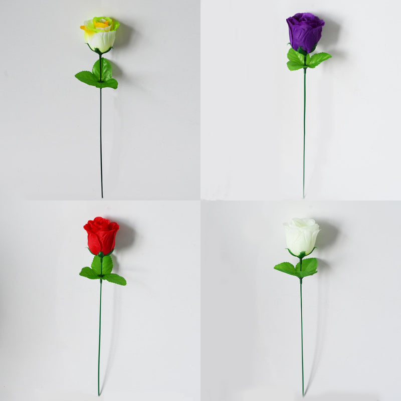 Peacock Rose Artificial Flowers, Set of 12 Single Stems, 13" Long with 2" Blooms, DIY Wedding & Holiday Decor, Silk Floral Arrangements for Centerpieces, Vases, Party Scenes