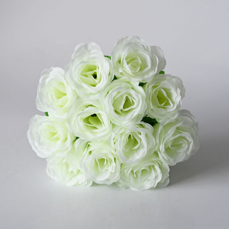 Peacock Rose Artificial Flowers, Set of 12 Single Stems, 13" Long with 2" Blooms, DIY Wedding & Holiday Decor, Silk Floral Arrangements for Centerpieces, Vases, Party Scenes