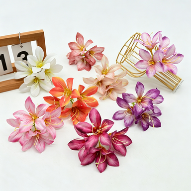 Artificial Redbud Silk Flowers, 3-Pack Clusters with 4 Blooms Each (5" Tall), DIY Wedding Bouquets, Gift Box Decor, Home Centerpieces